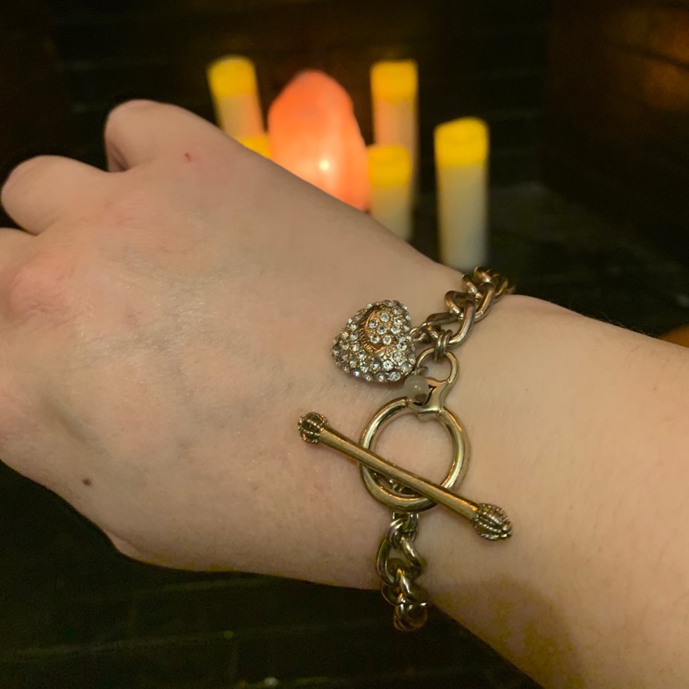 Juicy Couture pave heart charm bracelet
